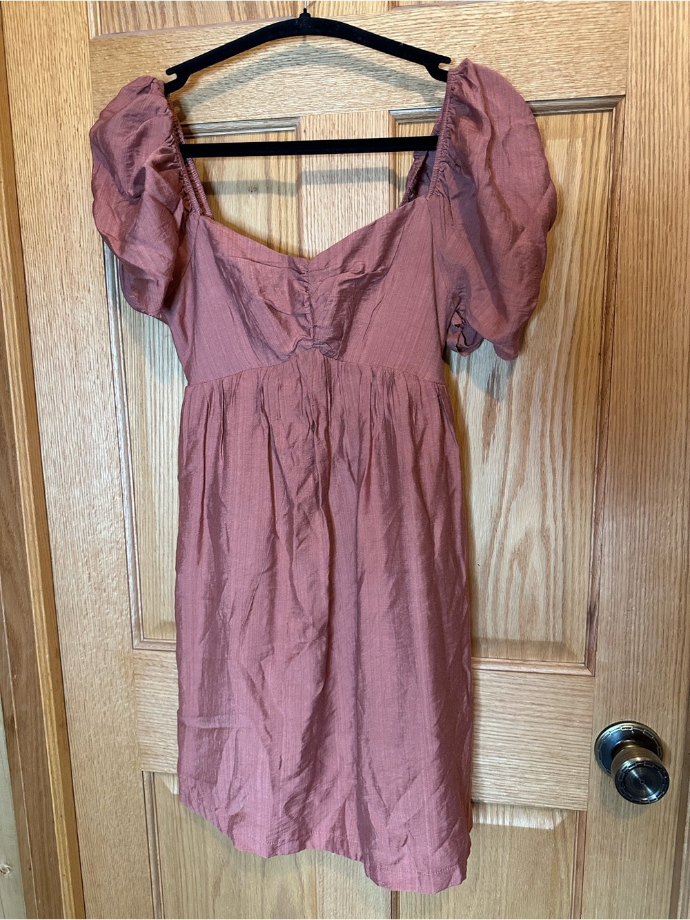 Altar’d state mauve mini  baby doll dress size XS puff sleeves